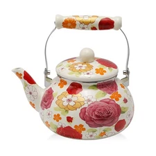 Colorful Water Tea KettleTea Kettle Pot for Stove Top Porcelain Large Enamel ...