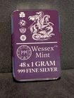 Boxset of 48 x 1 Gram Silver Bars St. George and the Dragon - Total 48g 999 Fine