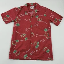 Vtg 70s Paradise Found Watermelon Shirt Mens M Hawaiian Palm Camp