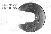 AIC Spritzblech, Bremsscheibe Hinterachse Rechts U.A. FüR Ford, Seat, VW
