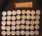 40 1964 P Rolled US 90% Silver Washington 25c