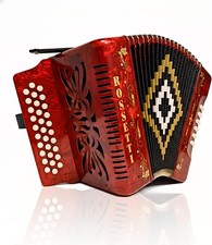 Rossetti 31-key Diatonic 12 Bass Button Accordion Red w/ Case - Key of FBE