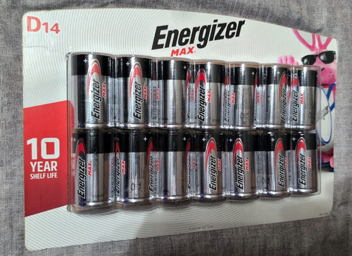 Energizer Max (14) D Cell Alkaline Batteries - Expires 12/2033!