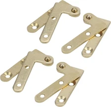 T Tulead 4PCS Door Pivot Hinges L-Shape Hidden Copper Hinge Gold 