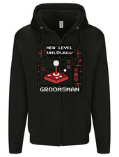 Groomsman New Level Unlocked Funny Best Man Mens Zip Up Hoodie