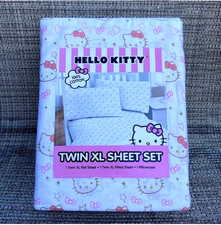Hello Kitty by Sanrio 100 Cotton Pink Gold TWIN XL Sheet Set 3pc