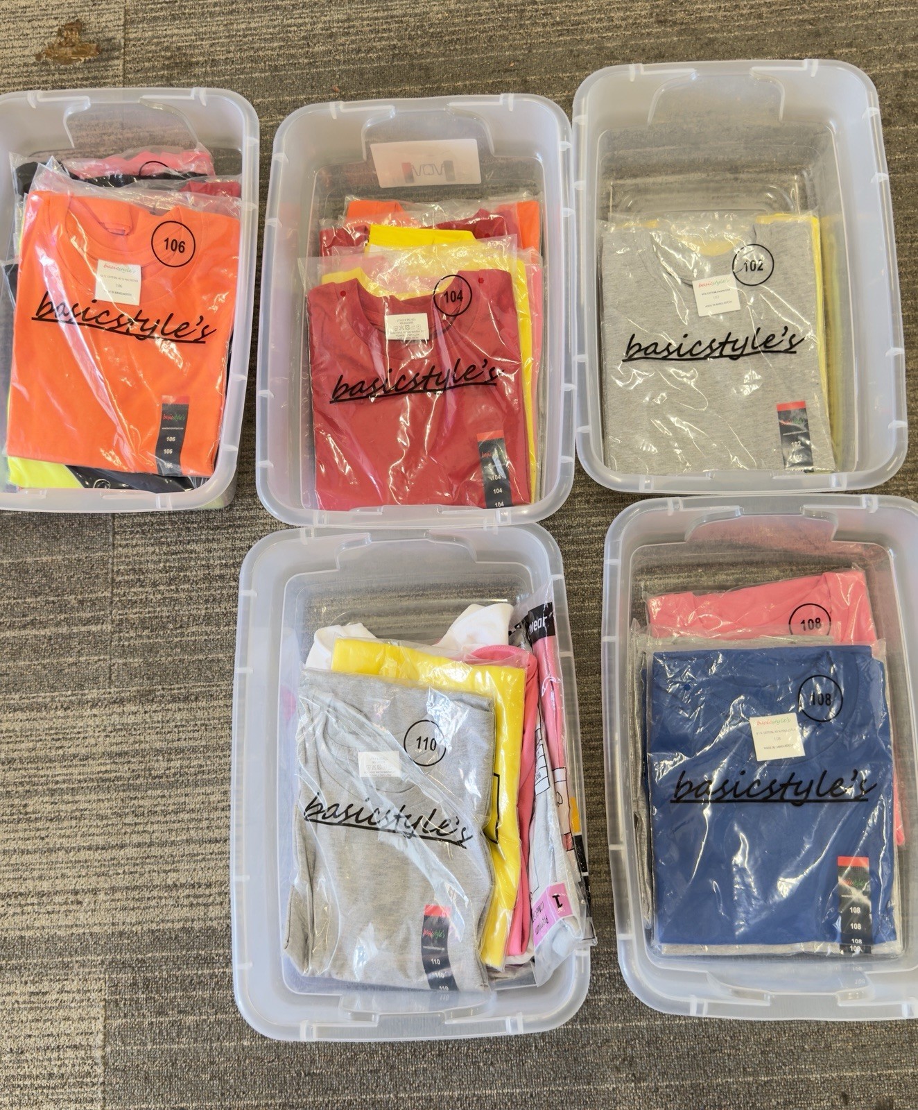 36 Pieces Kids’ T-Shirts Lot Mixed Colors &Sizes (104-110) Brand New In Package