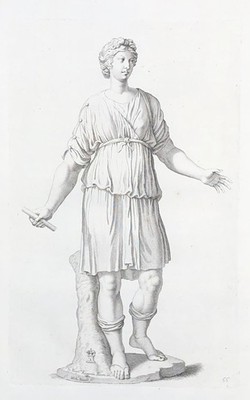Diana goddess Göttin Statue Roman antiquity Mythologie mythology engraving 1635