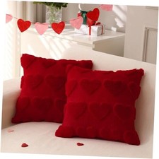 Valentines Day Throw Pillow Covers 18x18 inch Set of 18" x 18" Pack of 2 Red