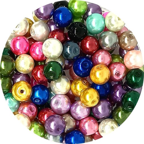 6mm/100pcs 8mm/50pcs 10mm/25pcs round glass pearl beads Jewellery DIY Craft - Picture 36 of 60