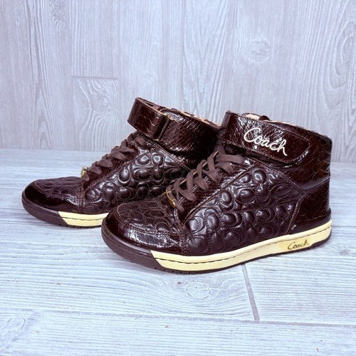 Rare scarpe sneakers Coach vintage nere Nanette scarpe da tennis alte 8 trapuntate - Foto 5 di 10