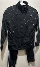 Adidas Girls 2-pc Black/Silver Full Zip size M 10/12