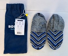 Bombas Gripper Slippers   Midnight Navy Fair Isle   Size Medium   NEW with Tags