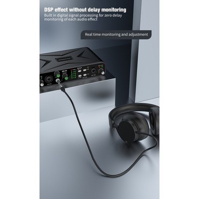 Soundkarte USB Audio Interface 2 in 2 Ausgänge für Heimstudio Gaming und Karaok