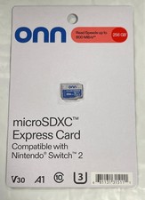 Onn 256GB MicroSDXC EXPRESS CARD COMPATIBLE W/ NINTENDO SWITCH 2- BRAND NEW.