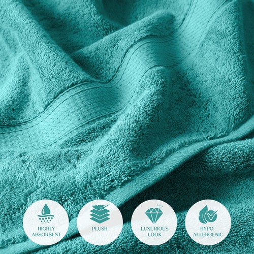 800GSM Egyptian Cotton Pile Plush Heavyweight Absorbent Soft Bath Towel Set of 2 - Picture 154 of 164
