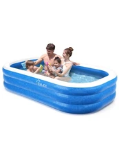 EVAJOY INFLATABLE POOL, EVAJOY 92''×56''×20'' SUMMER PARTY POOL EJ-HF021 - BLUE