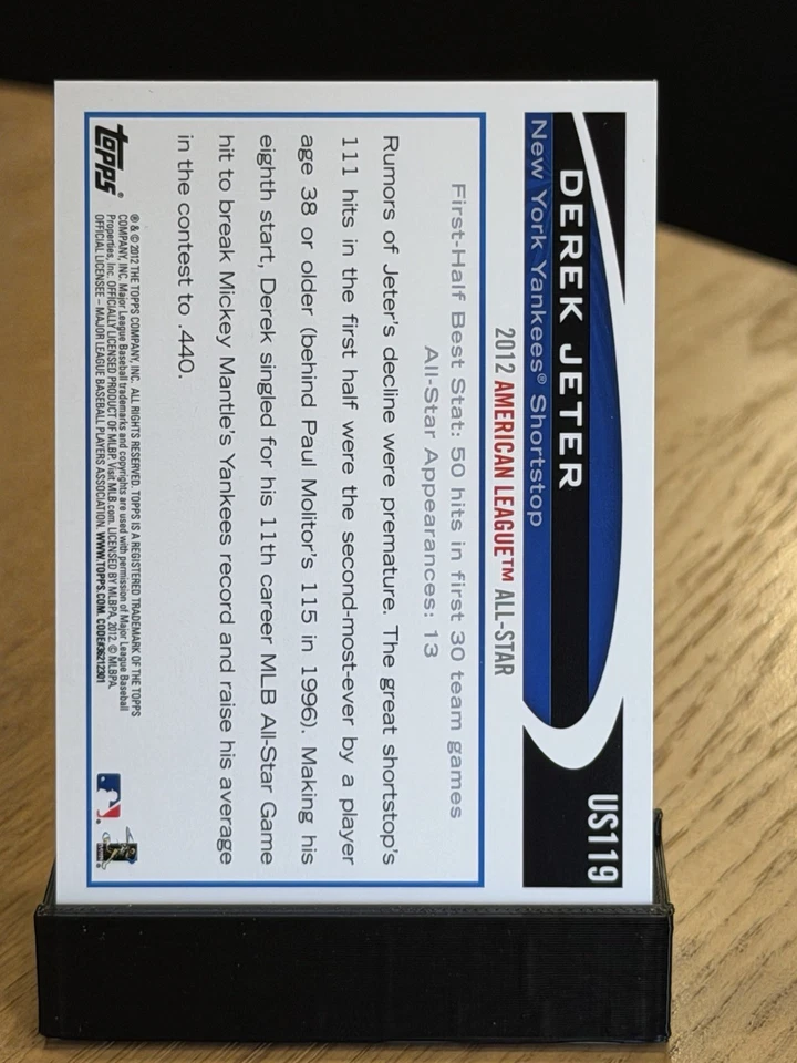 2012 Topps Update Series - All-Star Derek Jeter #US119 - Image 2 of 2
