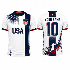 Custom USA Soccer Jersey, Personalized Name Number Football Shirt, USA Fan Gift