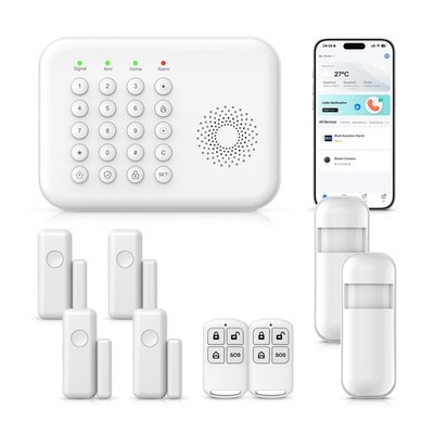 Simply Safe Home Alarm System,WiFi+GSM/4G System with Door white