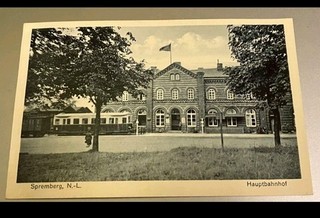 Spremberg N. L. stazione centrale ferrovia di fabbrica piccola miniera 1935