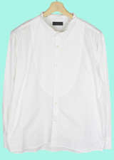 SUITSUPPLY Pure Cotton Two Ply Formal Shirt Men's 46 / 18.5 Tuxedo Pique Bib