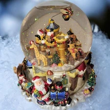READ Kirkland Musical Snow Globe Revolving Base Christmas Santa Castle Palace