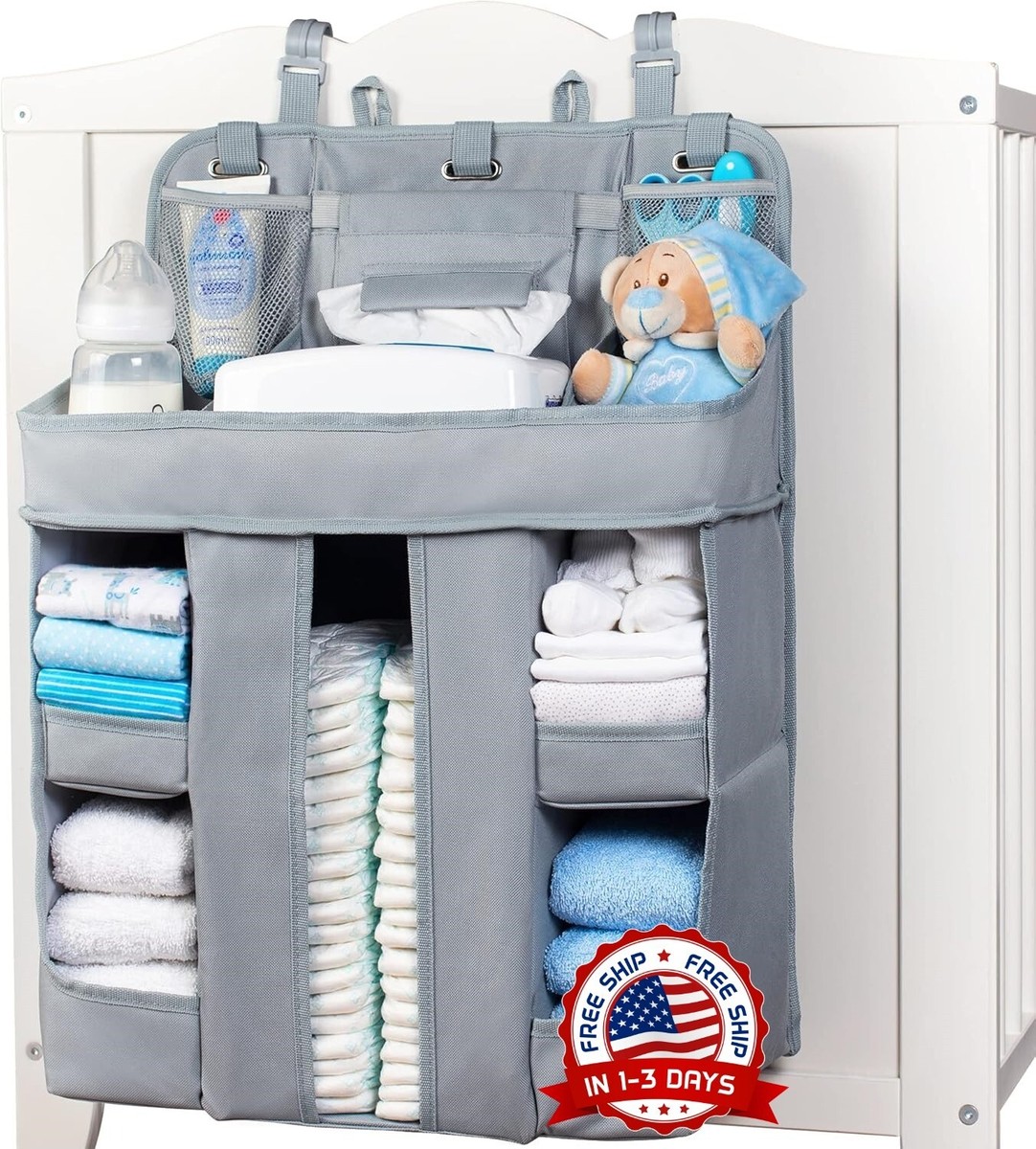 Organizador De Pañales Para Bebe Cuna Colgar Cambiador Bolsa