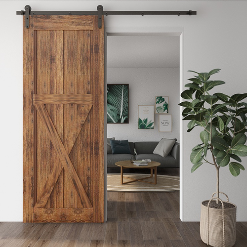 6FT-12FT Steel Sliding Barn Wood Door Hardware Closet Track System Single/Double - Picture 34 of 58