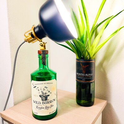 Flaschenlampe Wild Burrow London Dry Gin Limited Edition Bar Retro Vintage