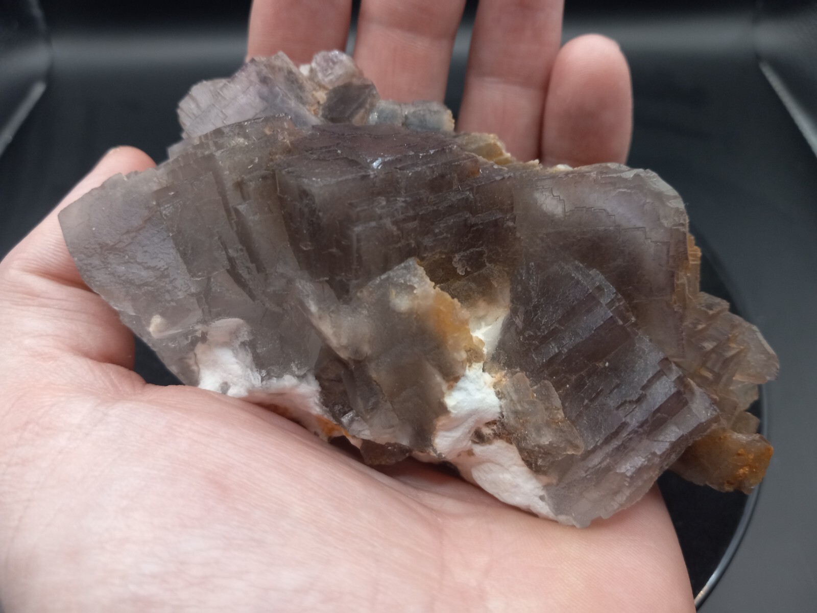 Transparent Light Grey Fluorite and Calcite Cube Cluster from Pakistan