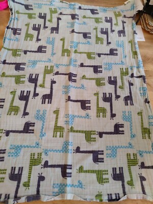 Giraffenmuster Spucktuch Babydecke blau 50 cm x 70 cm