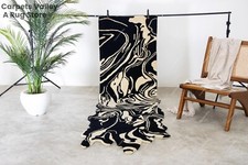 Melting Beige Hand-Tufted Wool Handmade Area Rug Carpet for Home, Bedroom