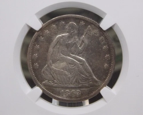 1863 "S" Seated Liberty Silver Half Dollar 50c NGC XF Details #009 Extra Fine