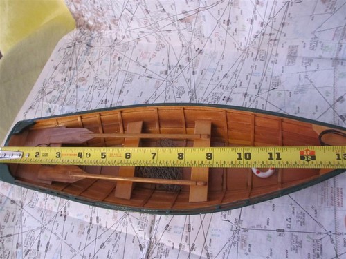 Legno BARCA A REMI Skif Dory CANOA modello barca a remi barca aprx 15" tema nautico legno - Foto 9 di 12