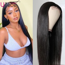 Malaysian Straight Lace Front Human Hair Wigs for Black Women Glueless Lace Wig
