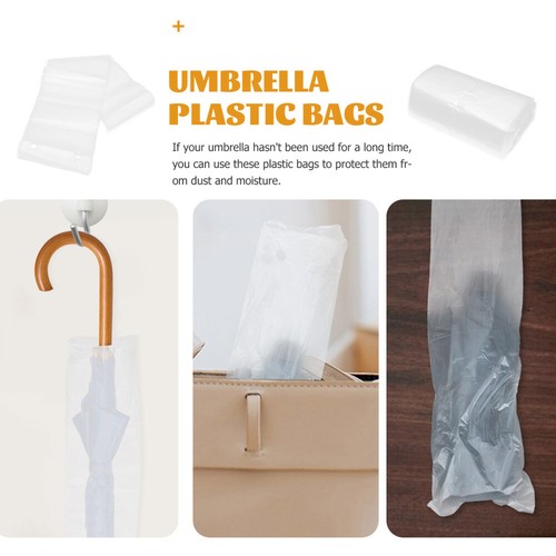 200pcs Umbrella Drying Pouch Plastic Umbrella Cover Clear Umbrella Holder - Picture 4 of 12