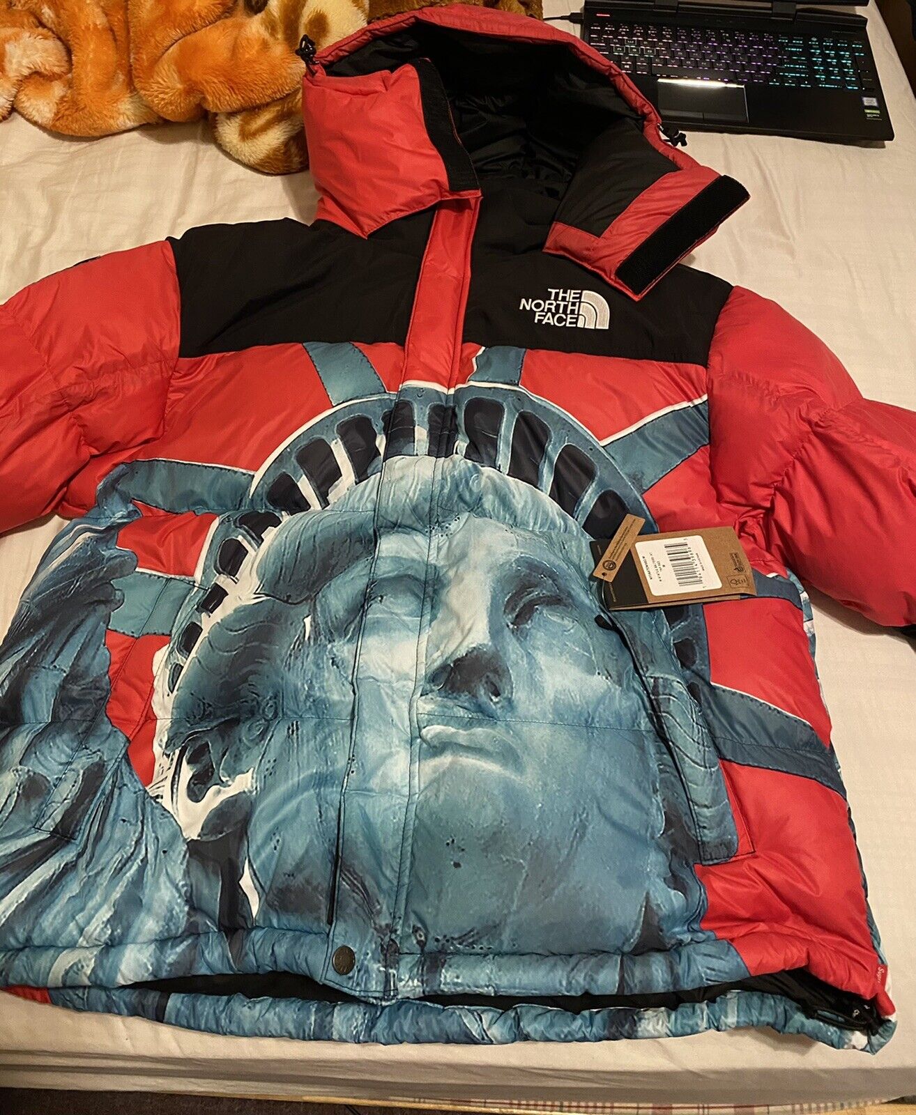 Supreme TNF Statue of Liberty Baltoro Jacket RED SIZE M BRAND NEW W/  DEFECTS eBay