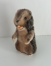 Steiff Nagy Beaver Mohair Plush Vintage 1960s Button Brown