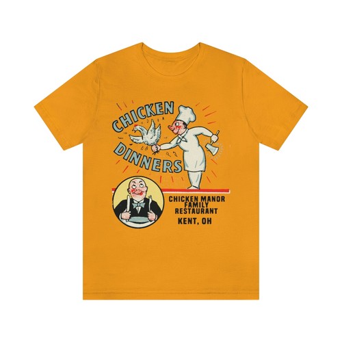 Chicken Manor Kent Ohio Vintage Ad T-shirt - Picture 2 of 10