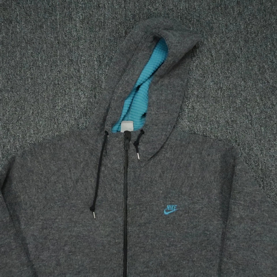 Мужская толстовка с капюшоном Nike большая серая спортивная одежда шерстяная на молнии куртка с капюшоном - Изображение 2 из 4