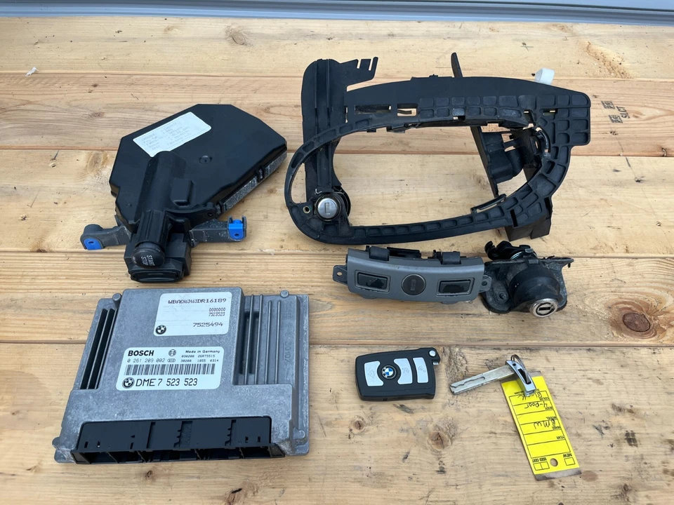 02-05 JUEGO DE LLAVES INTERRUPTOR ENCENDIDO BMW 745Li 745i E66 E65 DME ECU ECM CAS 7523523 Foto 2 de 4