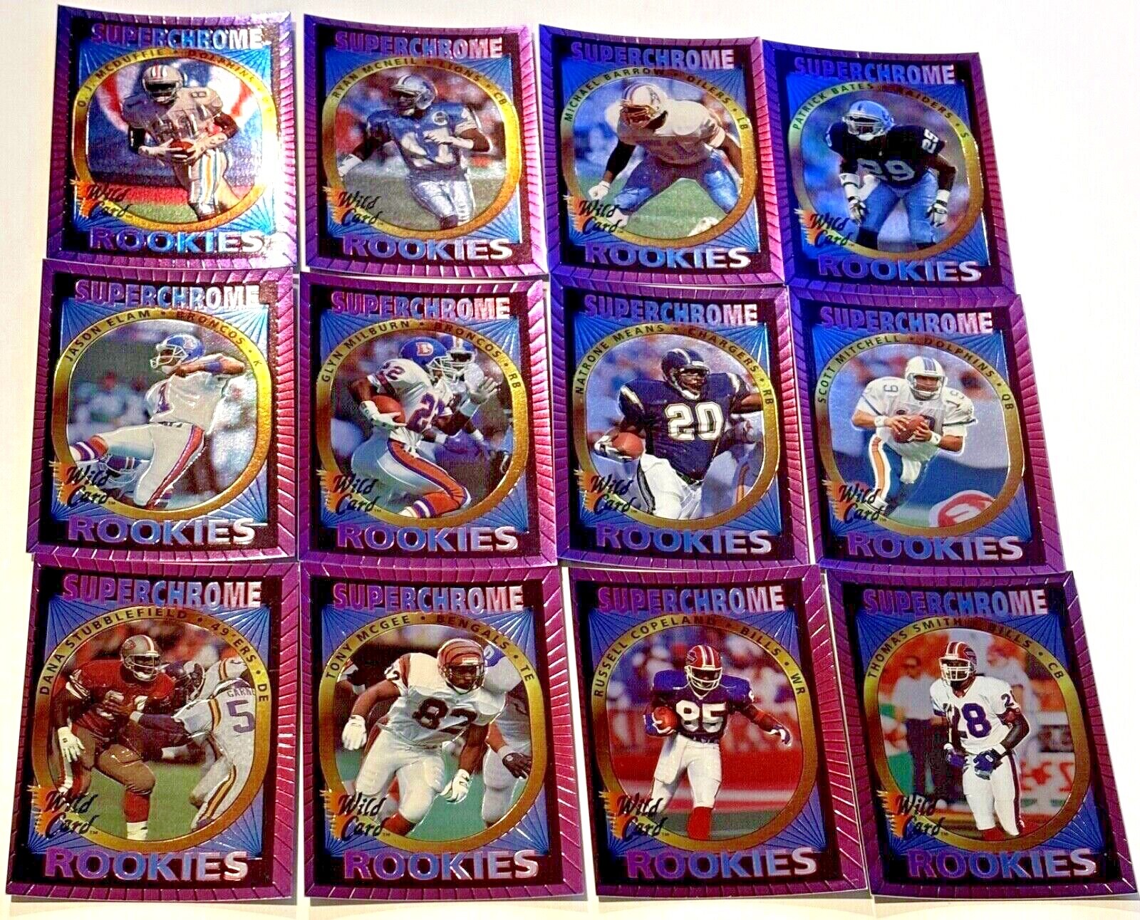 1993 Wild Card SuperChrome Football Rookies Complete Your Set, You Pick One