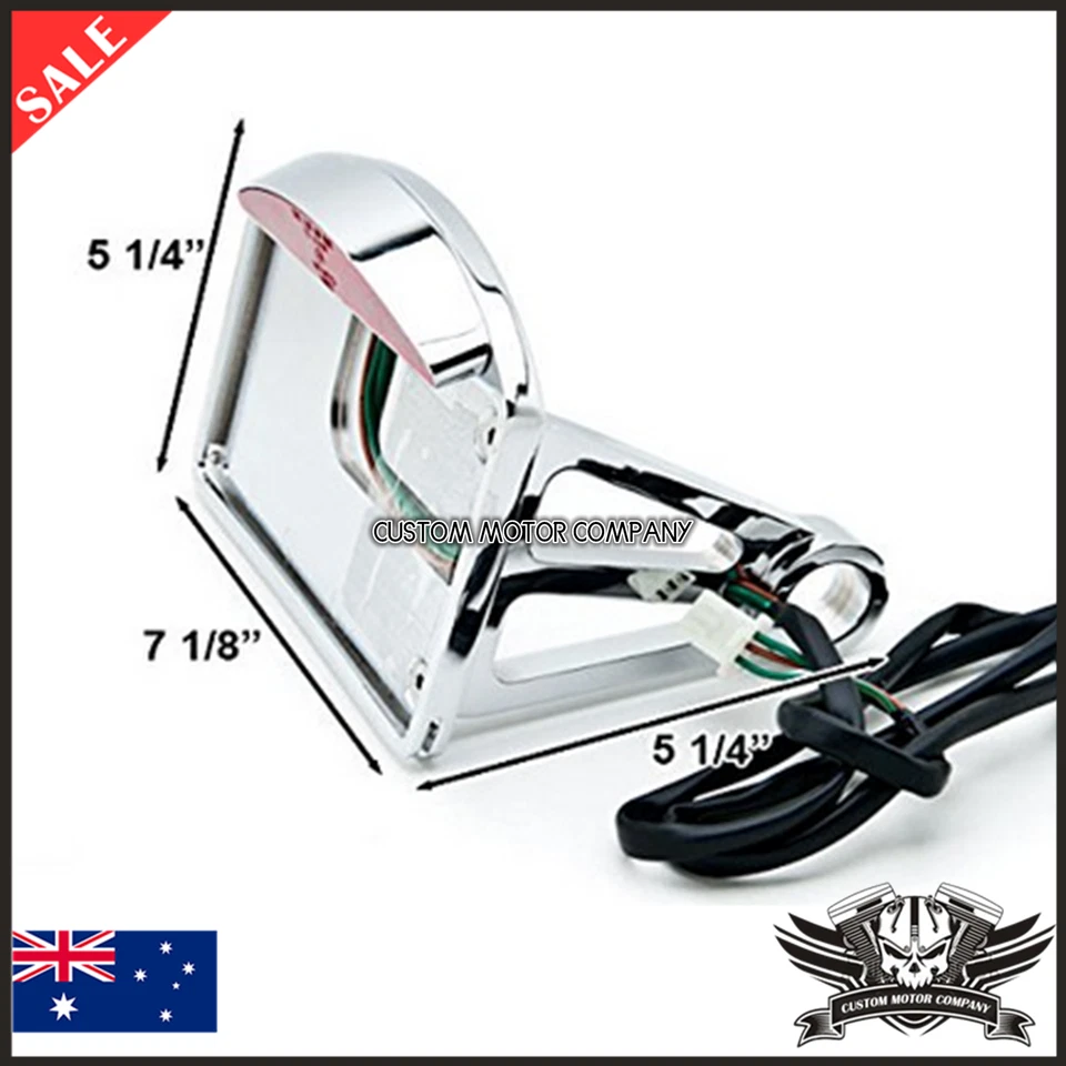 1" Cromo Eje Lateral LED Placa Luz Trasera Harley XL Sportster 1200 Personalizada Foto 2 de 4