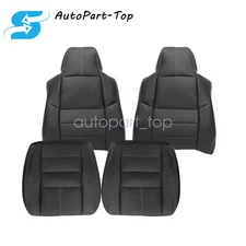 New For 2008-2015 Ford F-250 Super Duty XL Both Side Leather Seat Cover Black