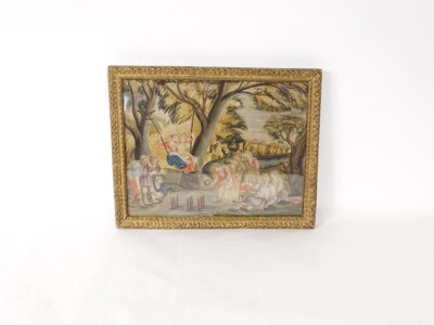 Gouache Paper Canvas Characters Players Pins Women Swing XVIII