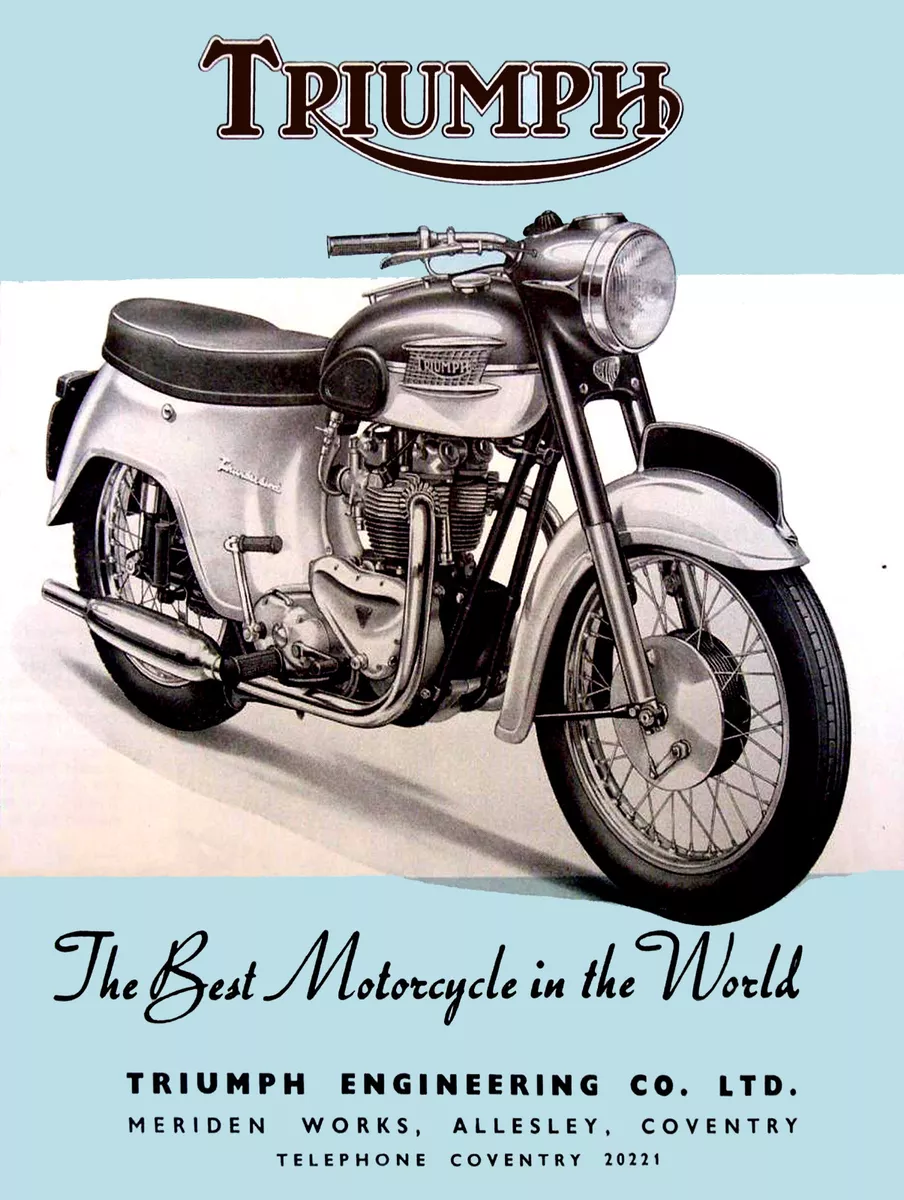 Triumph Motorcycle Retro metal Aluminium Sign vintage man cave Garage