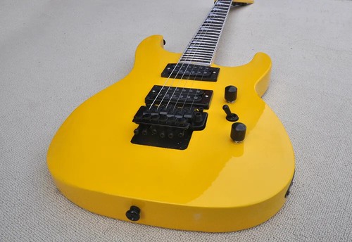 New Yellow Electric Guitar with Black Hardwares,Rosewood Fretboard,HH Pickups - Picture 8 of 8