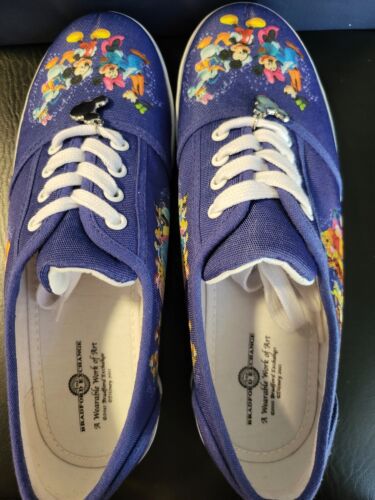 Disney Bradford Exchange Lace up shoes Size 8 Mickey, Minnie, Donald and Goofy.