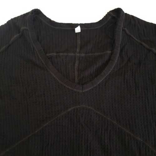 Top túnica Free People Sunset Park de gran tamaño negro gofre térmico para mujer pequeño - Imagen 3 de 11
